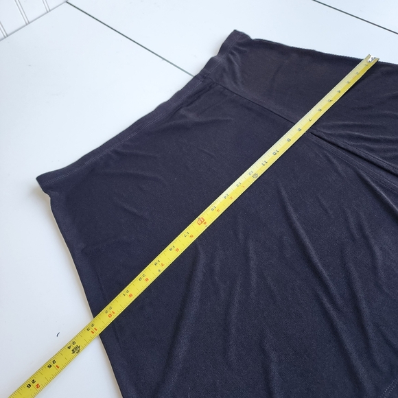 Pacific Beach Black Stretch Mini Pleated Swimwear Skirt Cover-Up Front Slit XL - Picture 4 of 8